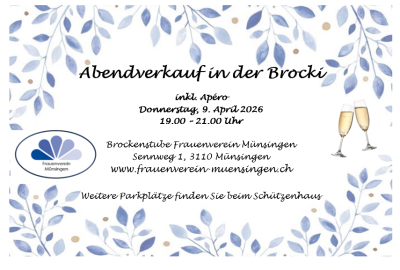 Abendverkauf in der Brocki mit Apéro