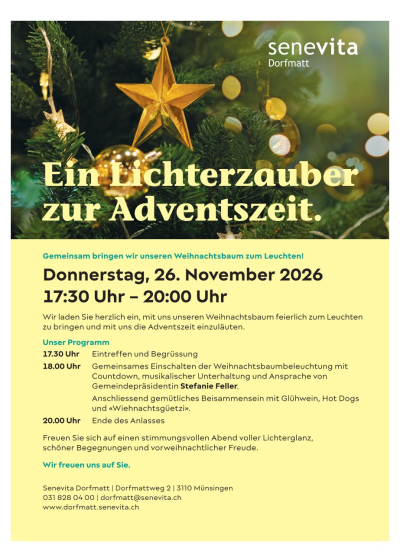 Lichterzauber in der Senevita Dorfmatt