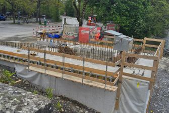 Brückenkopf Ersatzneubau Schützenfahrbrücke im April 2024