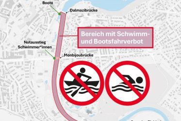 Baustelle in Bern beeinträchtigt Aareböötlen